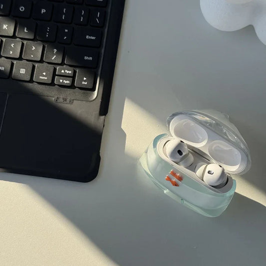 Transparent fish-shaped AirPods protective case