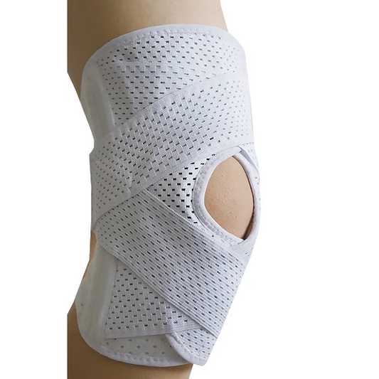 V-Shaped Dual Directional Strap Knee Support with Elastic Spring Support and Patella Pad