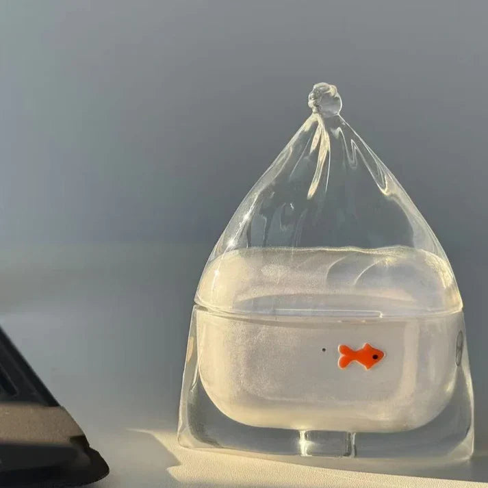 Transparent fish-shaped AirPods protective case