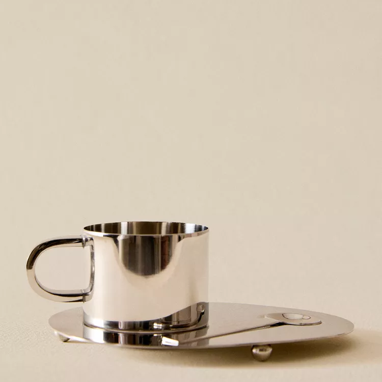 Steel Mug, Spoon, and Tray Set – Durable Stainless Steel Mug with Spoon