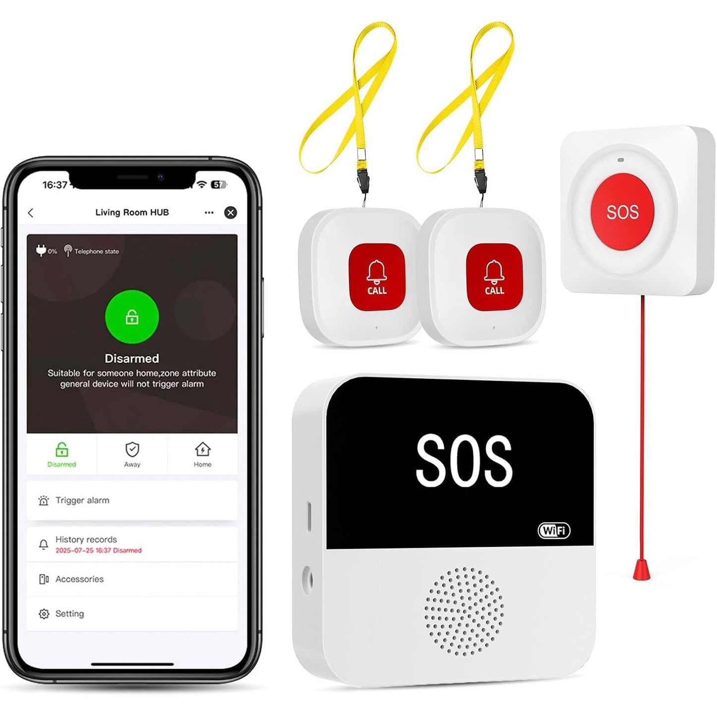 WiFi Caregiver Wireless Call Button System – Emergency Alert for Elderly Care