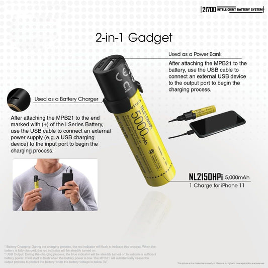 21700 Intelligent Battery System – 3-in-1 Flashlight & Power Kit
