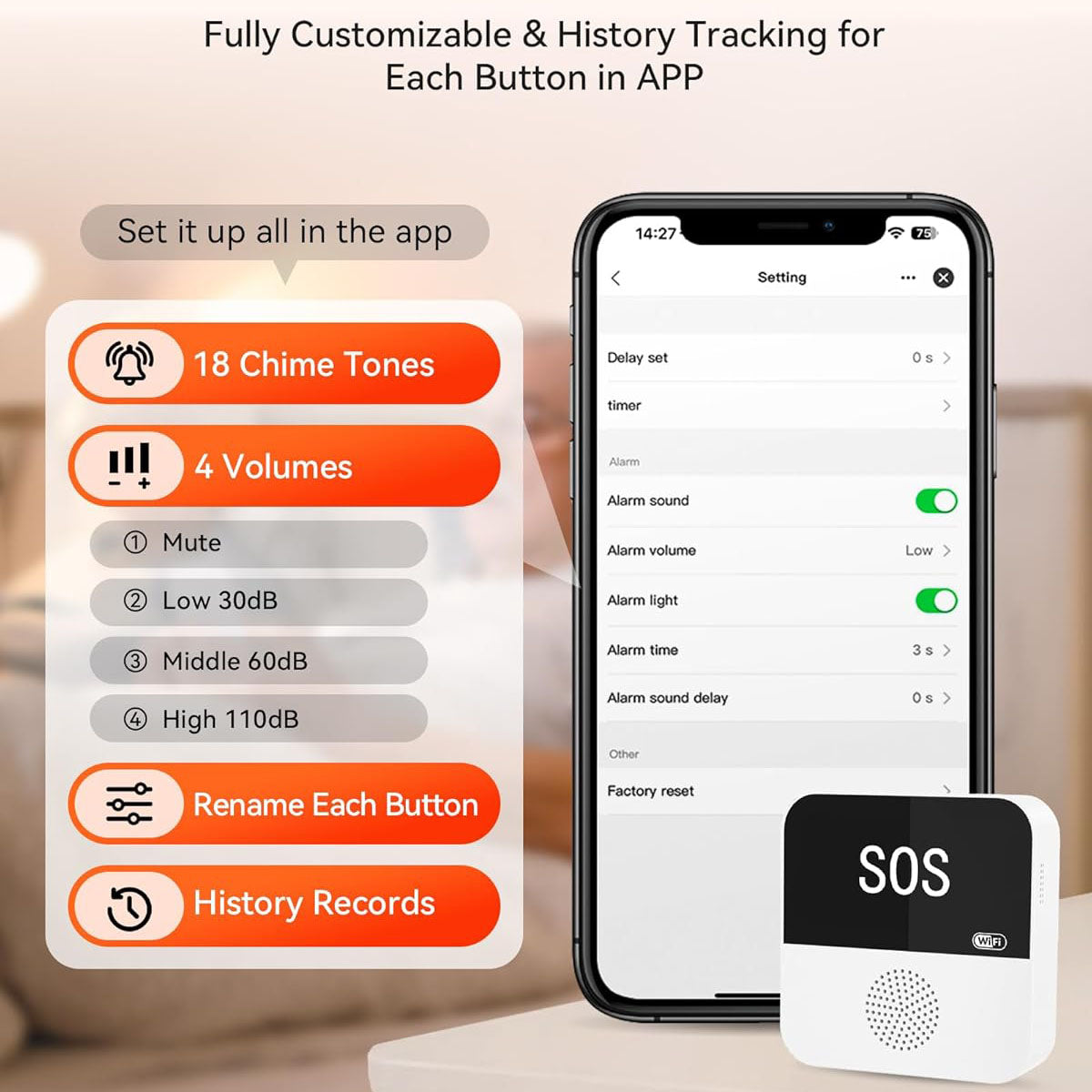 WiFi Caregiver Wireless Call Button System – Emergency Alert for Elderly Care