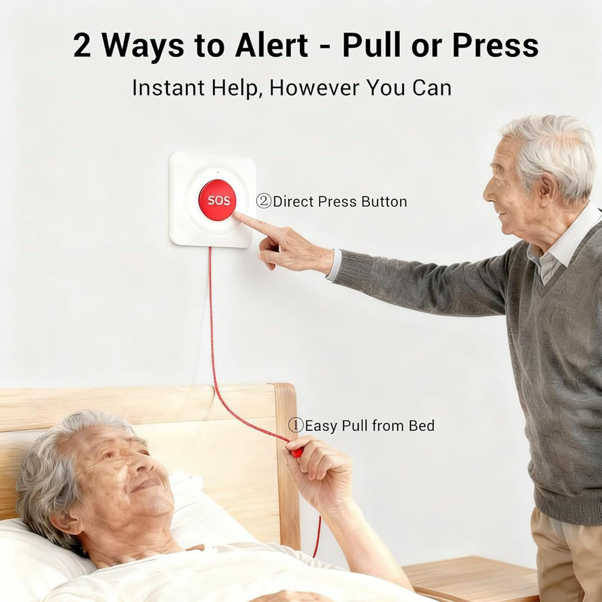 WiFi Caregiver Wireless Call Button System – Emergency Alert for Elderly Care