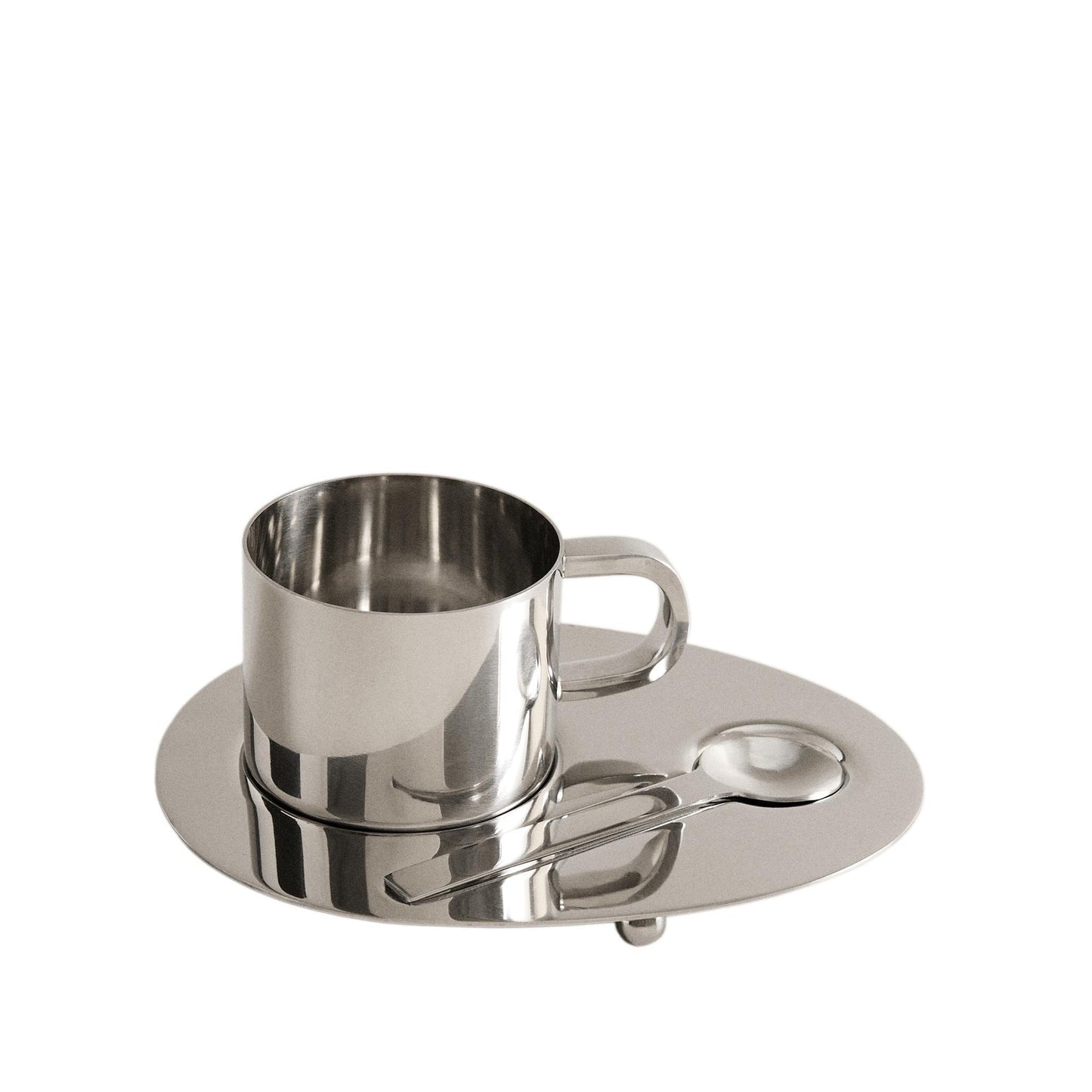 Steel Mug, Spoon, and Tray Set – Durable Stainless Steel Mug with Spoon